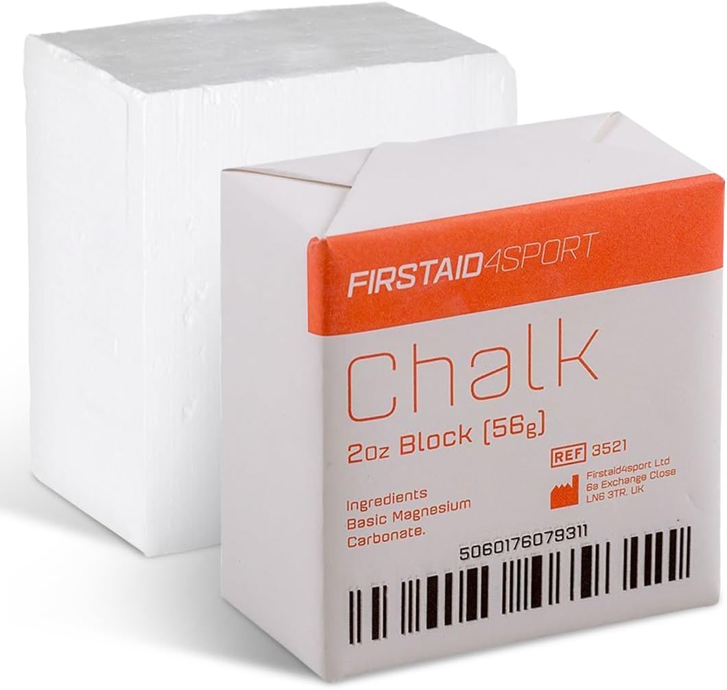 Firstaid4sport Professional 2oz White Chalk Block for Enhanced Grip - Moisture-Absorbing Magnesium Carbonate for Climbing, Weightlifting & Gymnastics - Reduces Hand Friction & Improves Performance