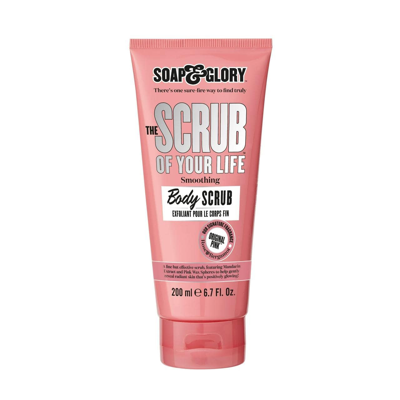 Soap & Glory Original Pink The Scrub Of Your Life Exfoliating Body Scrub - Smoothing & Buffing Vegan Scrub - Rose & Bergamot Body Polish with Shea Butter & Vitamin E (200ml)