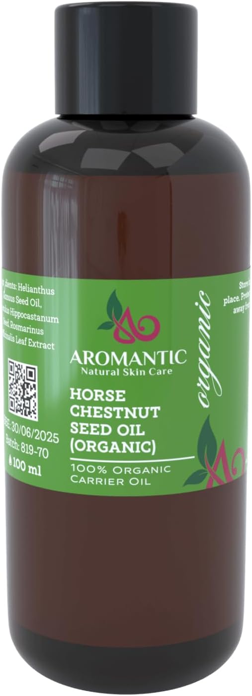 Horse Chestnut Seed Oil - Pure Natural Skincare Oil for Even Complexion, Hydration & Pre/Post Exercise Massage Blends 50 ml