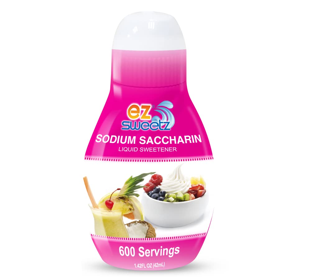 EZ-Sweetz Sodium Saccharin (2 Pack 1.42oz - Liquid Sweetener 600 Servings/Bottle)