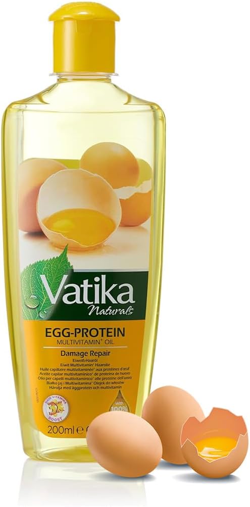 Vatika Naturals Egg Protein Multivitamin Hair Oil - 200 g | Conditions, Repairs, Strengthens | Deep Conditioning With Goodness of Natural Egg