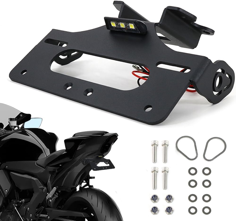 Xitomer Tail Tidy Fit for MT-07 FZ-07 2021-2025 YZF-R7 Fender Eliminator Bracket with LED License Plate Light for OEM &Aftermarket Turn Signal