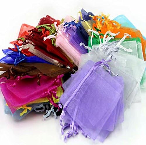 Approx, Pack of 100 Organza Gift Bags Pouches 7cmx9 cm