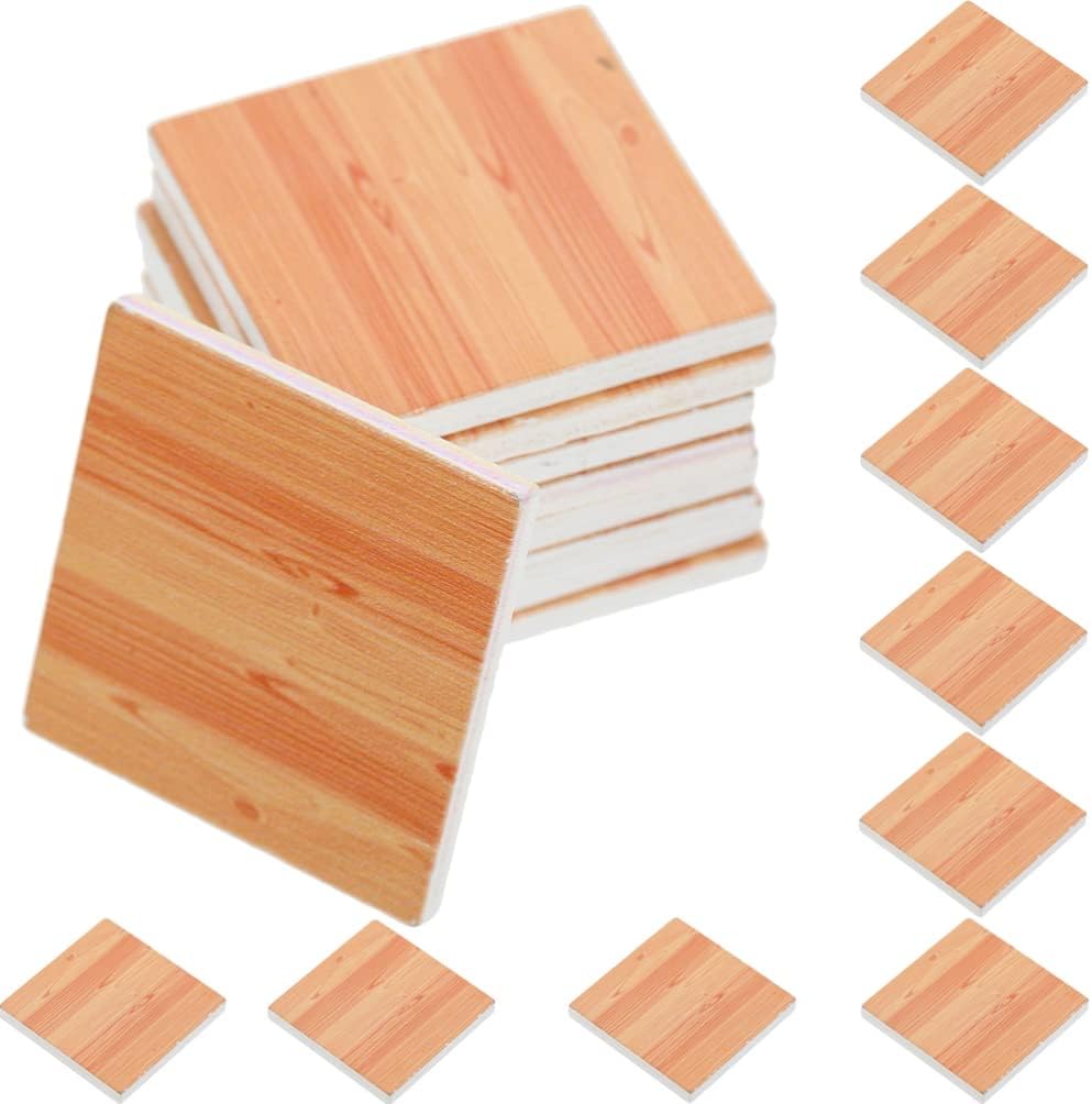 Kisangel 1:12 Scale Miniature Wooden Floors - 27Pcs Realistic Dollhouse Floorboards Wood Mini House Decor for DIY Crafts, Model Train & Crafts