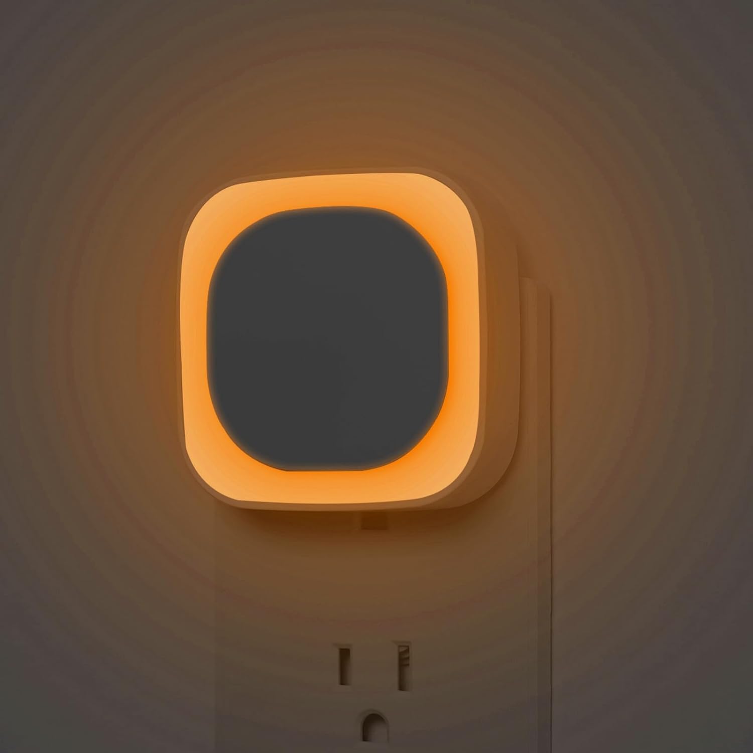 2 Pack Plug in Dimmable Night Light, Auto Dusk to Dawn Sensor, LED Night Light, Soft Glow, Amber Night Light for Bathroom, Hallway, Stairs, Kitchen, Bedroom, Garage