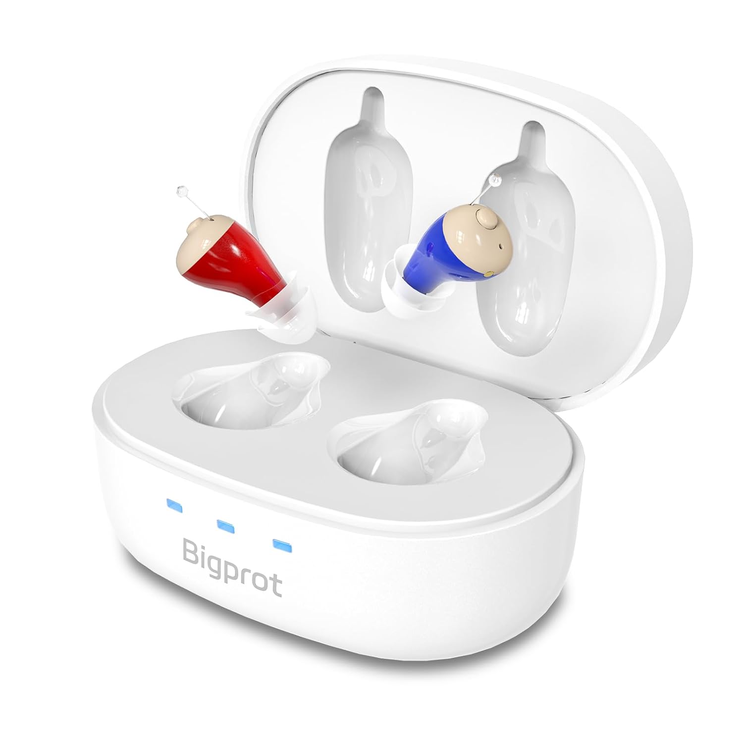 OTC Hearing Aids for Seniors, Nearly Invisible Rechargeable Hearing Aids, 100+ Hours of Charging Case Usage, Super-Mini Invisible Design, Comfort Fit in Ear Canal, AI Noise Cancellation and Clear Sound, Suitable for Various Daily Scenarios