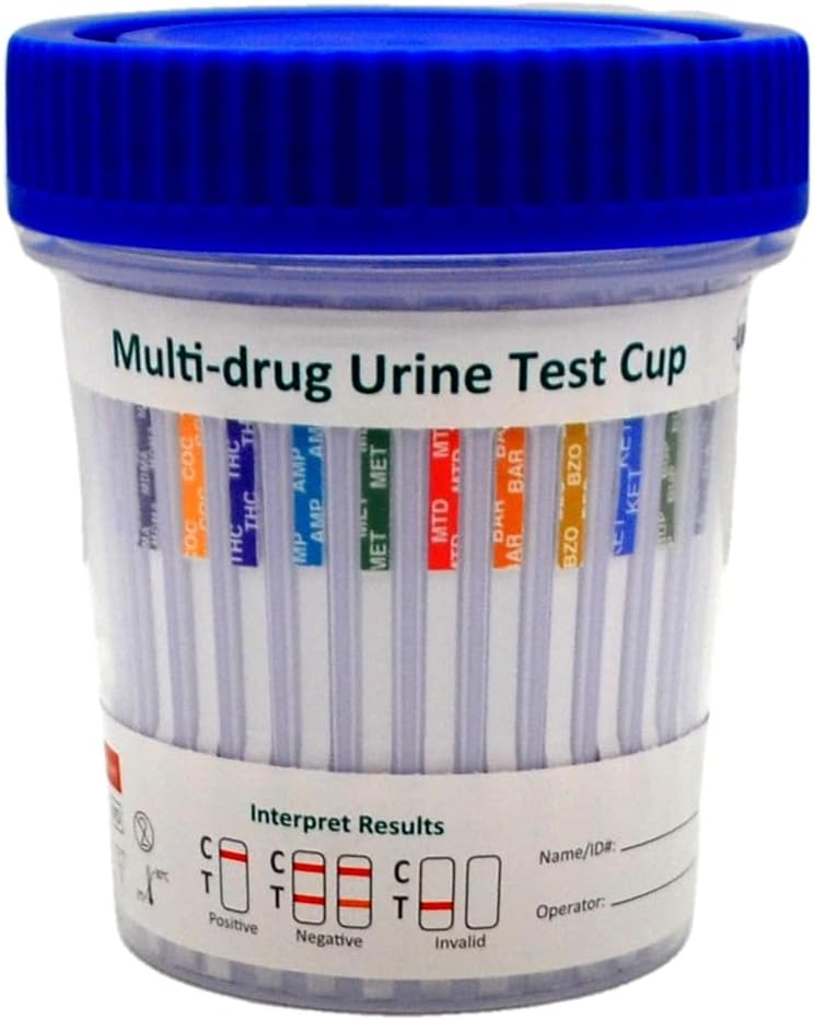 UKDrugTesting Ultra Sensitive Drug Testing Cup Kit Cannabis Cocaine Opiates and More in 1 Drug Test