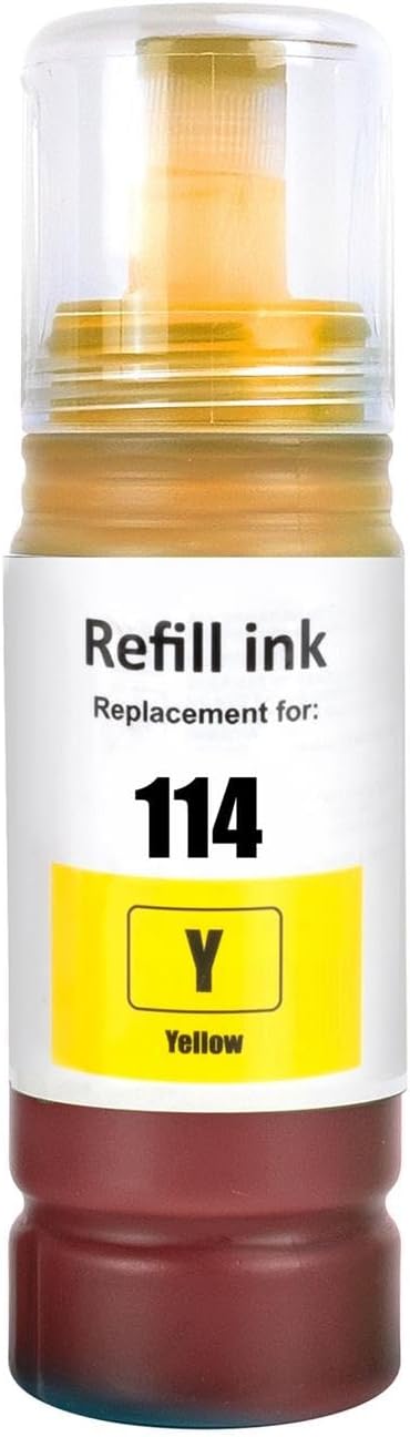 Go Inks Compatible 114Y Replacement for Epson 114 Yellow Refill Ink Bottle 70ml for use with Epson EcoTank ET-8500 & ET-8550 printers