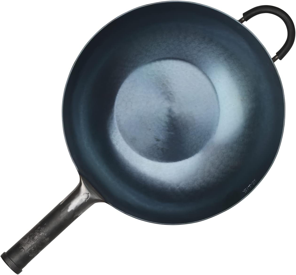 臻三环 ZhenSanHuan HandHammered Iron Wok Flat Bottom Induction Suitable (32cm IronHandle with Help)
