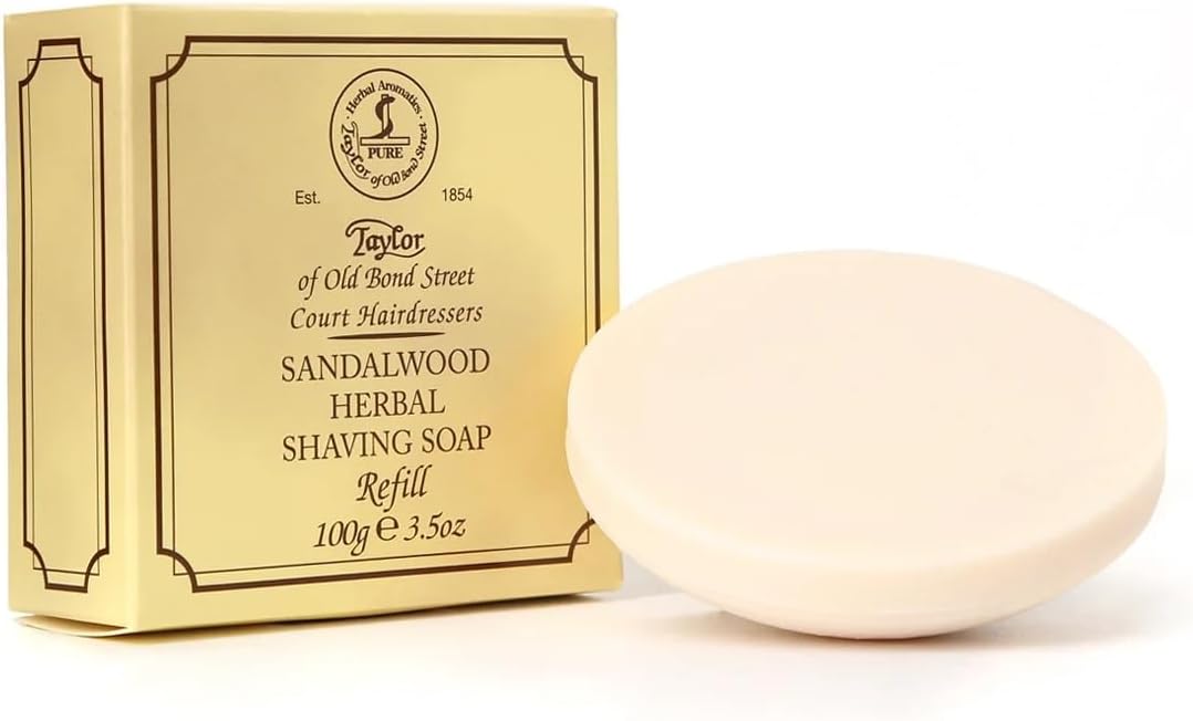 Taylor of Old Bond Street Sandalwood Hard Shaving Soap Refill, 3.5-Ounce, (01051)