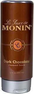 Monin - Gourmet Dark Chocolate Sauce, Velvety and Rich, Great for Desserts, Coffee, and Snacks, Gluten-Free, Non-GMO (12 Ounce)