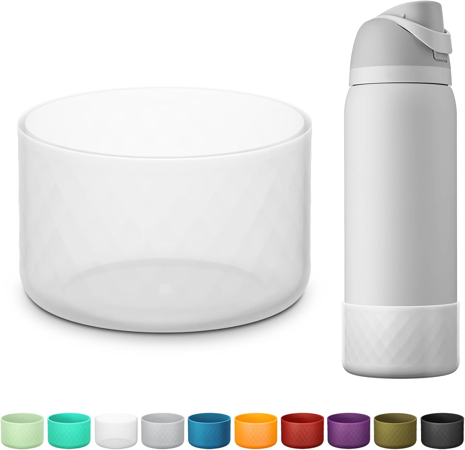 Silicone Boot for Owala Water Bottle 24 oz 32 oz 40 oz, Anti-Slip Protective Sleeve for FreeSip/Twist/Flip Stainless Steel Water Bottles Accessories