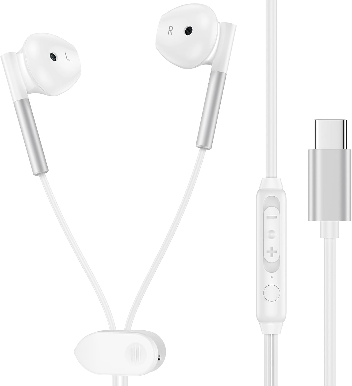 Wired Earbuds USB C Headphones Earphones for Samsung Galaxy A56 A16 5G A35 A26 A36 S25 Ultra S25 Plus S24 FE A55 A54, Type C Wired Ear Buds with Microphone Volume Control for iPhone 16 15 Pro Max 16e