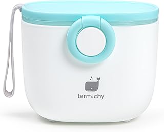 Termichy Baby Formula Dispenser, Portable Milk Powder Dispenser Container with Carry Handle and Scoop for Travel Outdoor Activities with Baby Infant, 8.8OZ, 0.55LB, 250g (Baby Blue)