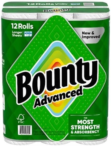 Bounty Advanced Paper Towels, 2-Ply, 103 Sheets, 12 Count