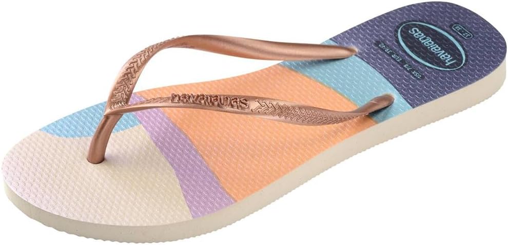 Havaianas Women's Slim Palette Glow Flip Flops Sandals, Beige, 7/8