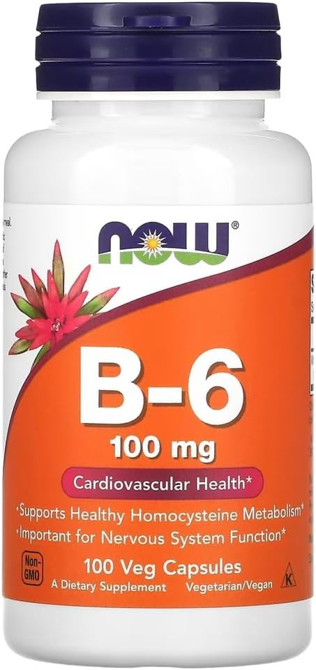 Now Foods – Vitamin B-6 | Essential for Energy Metabolism and Nervous System Health – 100mg, 100 Capsules