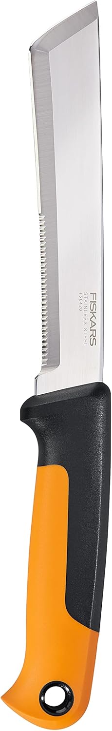 Fiskars Harvesting Knife, For thick stems and stalks, Length: 15 cm, Stainless steel/plastic, Black/Orange, X-series, K82, 1062830