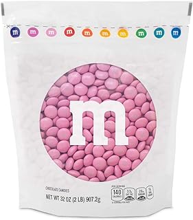 M&M’S Pink Milk Chocolate Candy, 2lbs of M&M'S in Resealable Pack for Candy Bars, Birthdays, Baby Showers, Gender Reveals, It's A Girl, Dessert Tables & DIY Party Favors