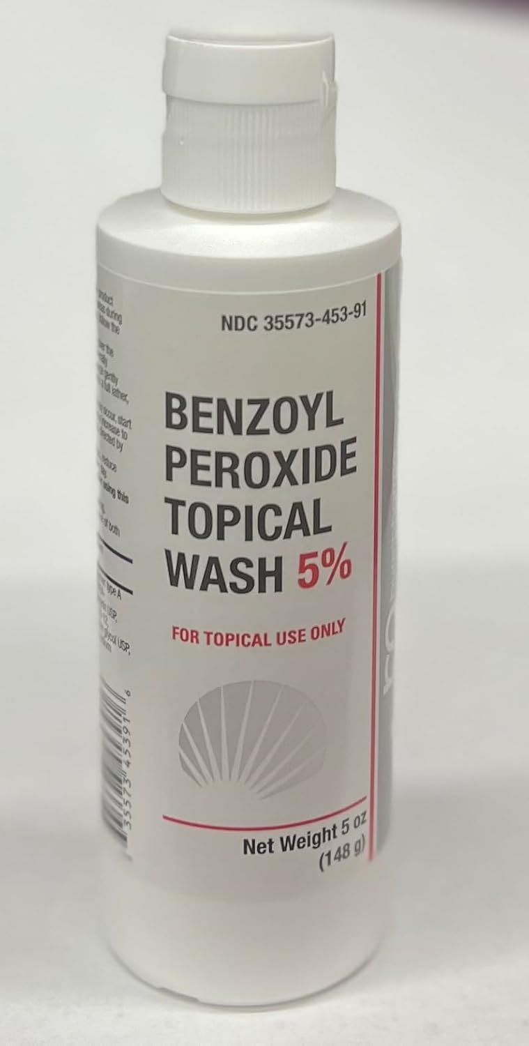 Benzoyl Peroxide Topical Face Wash 5% Acne Medication 5oz, 1 Count (Pack of 1)