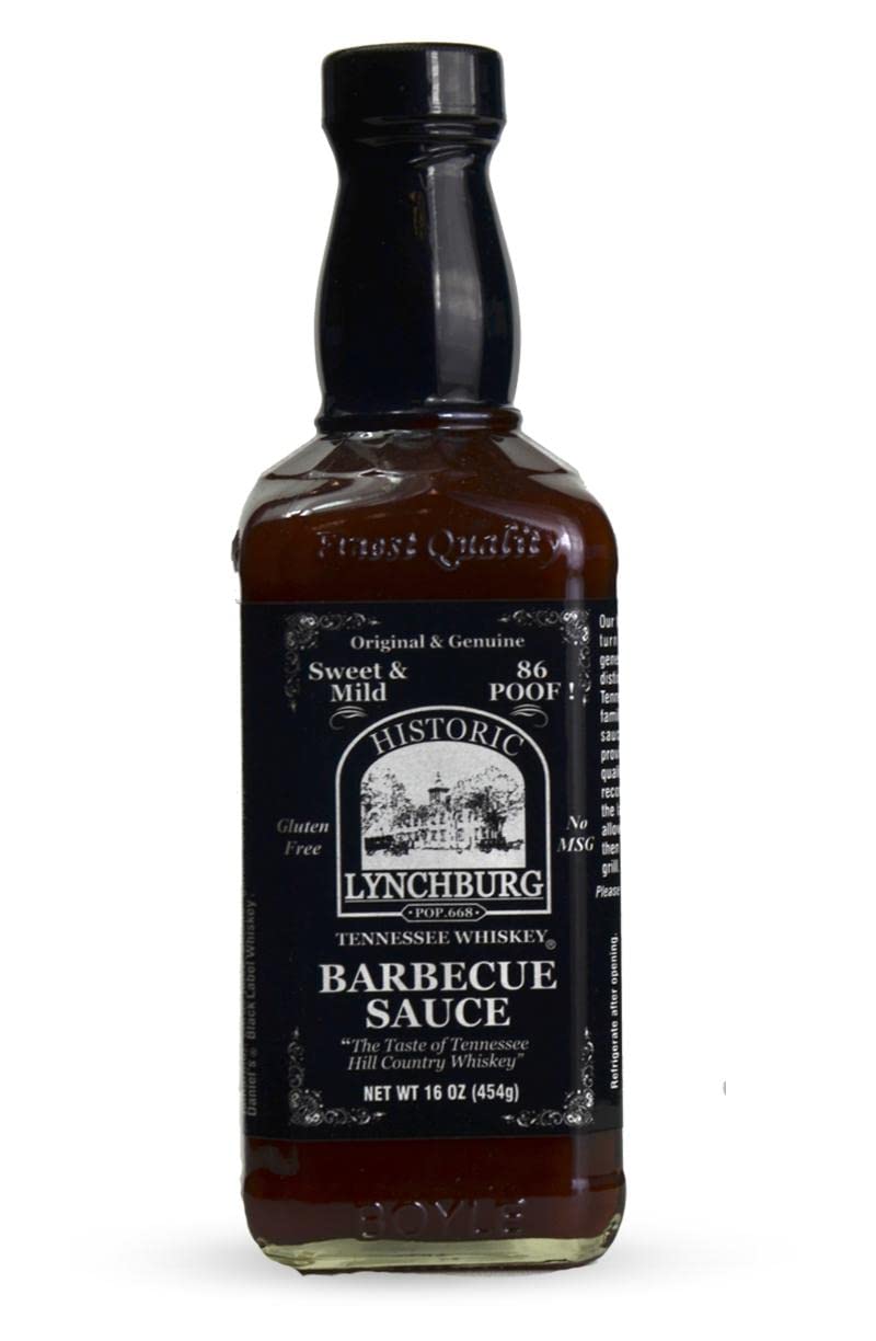 Historic Lynchburg Tennessee Whiskey Sweet and Mild Barbecue Sauce 86 Poof, Gluten Free, No MSG, Flavored with Jack Daniel Whiskey