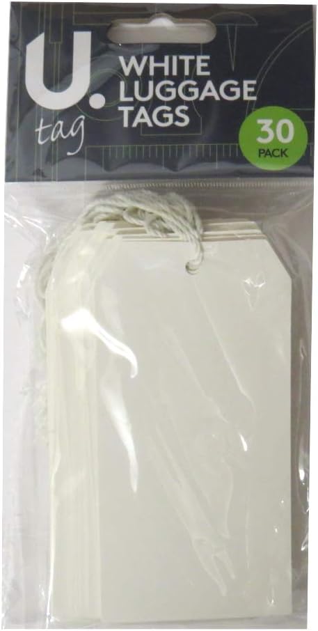U Label White Luggage, Storage Tags - Pack of 30, 120mm x 60mm