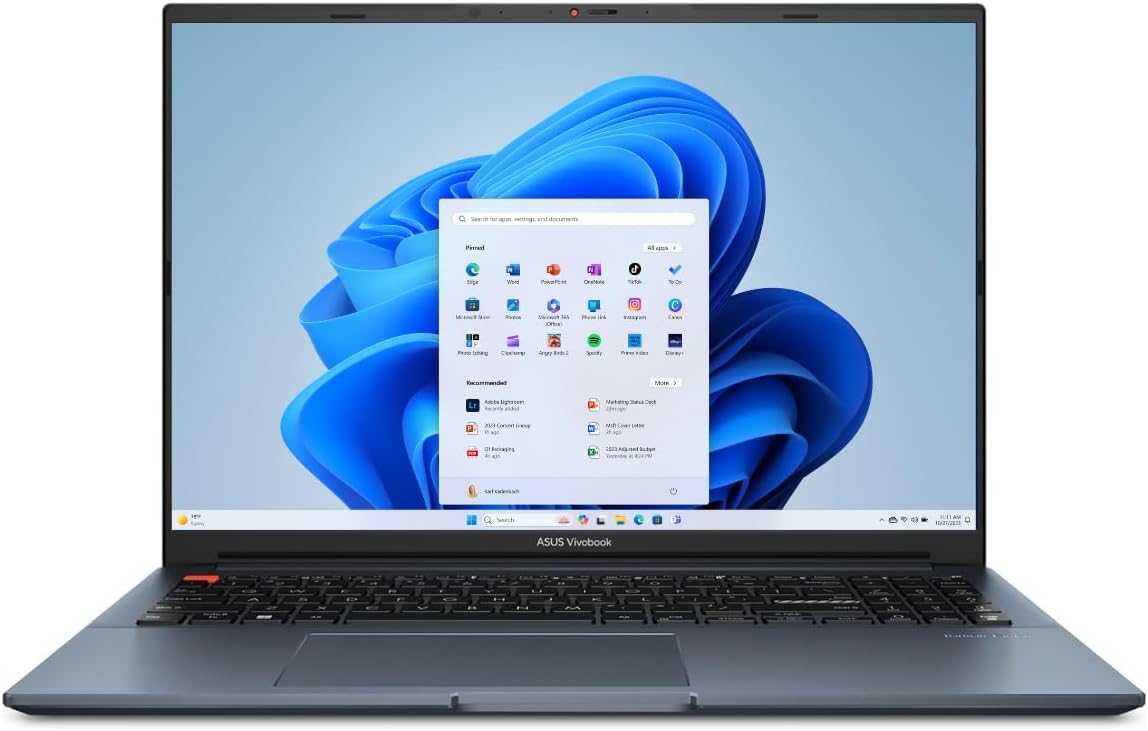 ASUS VivoBook Pro 16 Laptop, 16” Display, Intel Core i9-13900H CPU, NVIDIA® GeForce® RTX™ 4060 GPU, 16GB RAM, 1TB SSD, Windows 11 Home, Quiet Blue, K6602VV-AS96