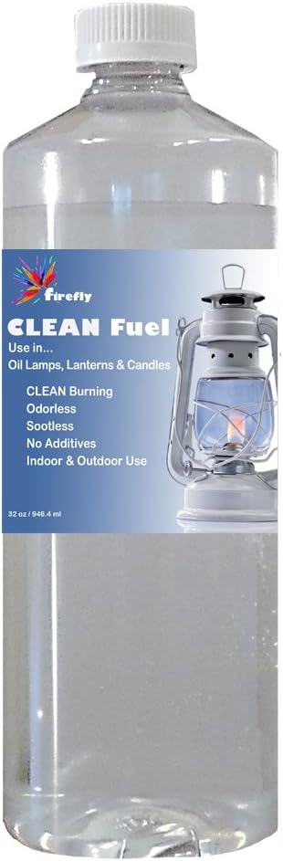Firefly Kosher Clean Fuel Lamp Oil - Smokeless, Virtually Odorless, and - Long-Lasting Burn Time for Indoor & Outdoor Lamps - 32 Ounces - Made in USA