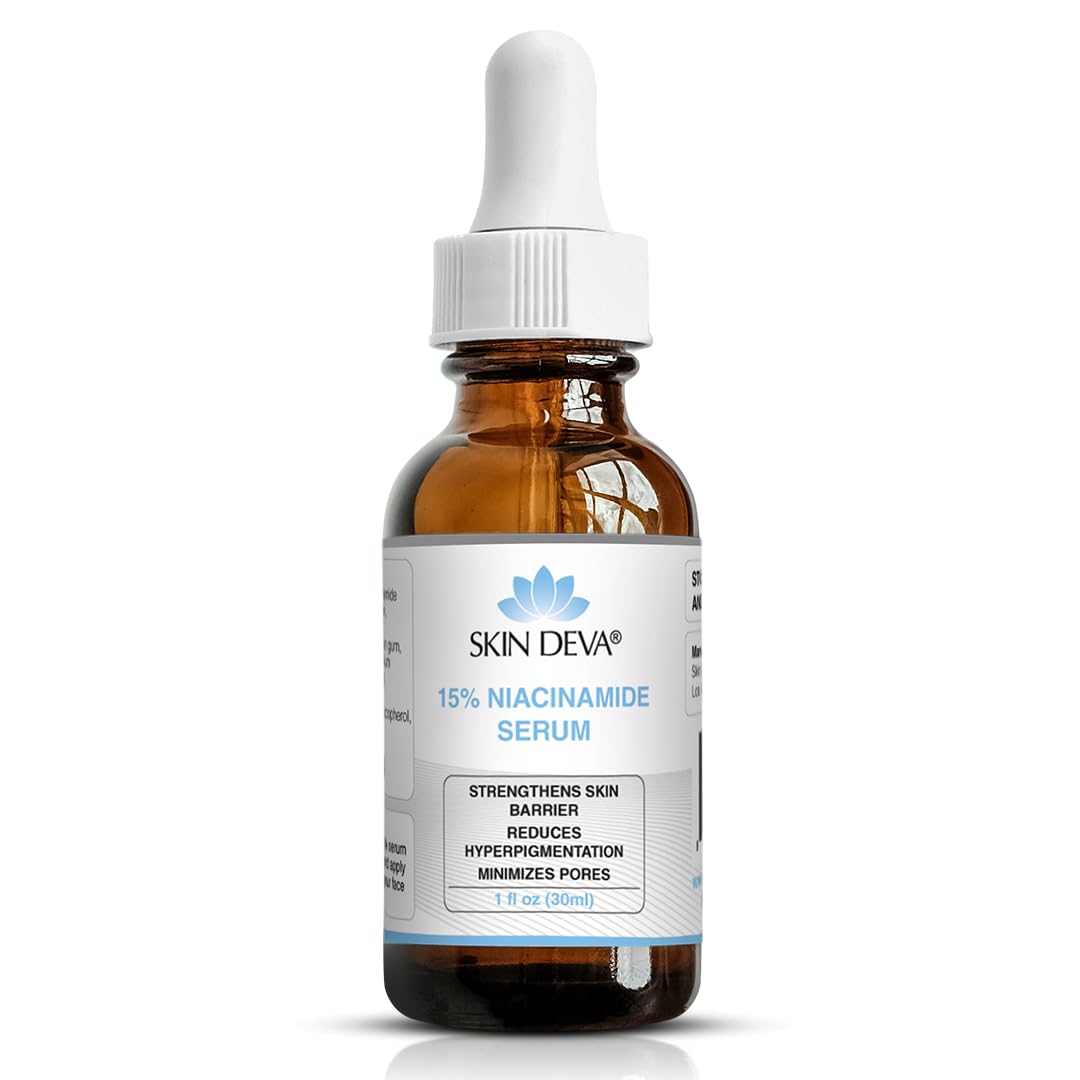 Skin Deva Niacinamide Serum + Zinc – Vitamin B3 Facial Serum for Pore Appearance Refining, Oil Balance & Brighter-Looking Skin – Hydrating Face Serum for Acne-Prone & Uneven Skin Tone