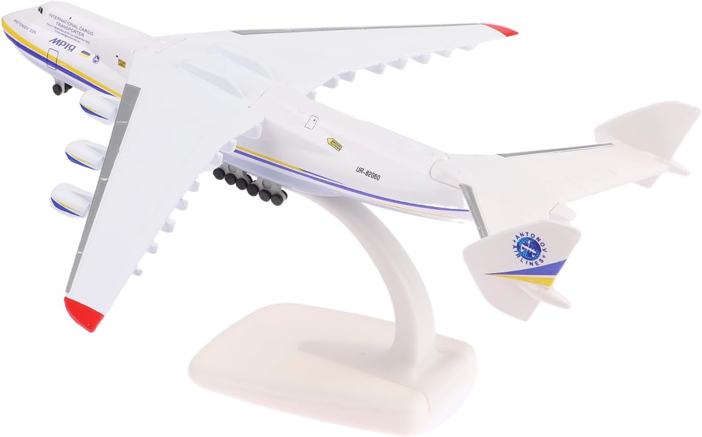 Tiuyii Model Airplane Airlines AN-225 in 1:400 scale 20cm Long Airplane Model Plane Toy Plane Model push Together Model Aircraft, Model of the World Largest Airplane for Decoration or Gift, White-a