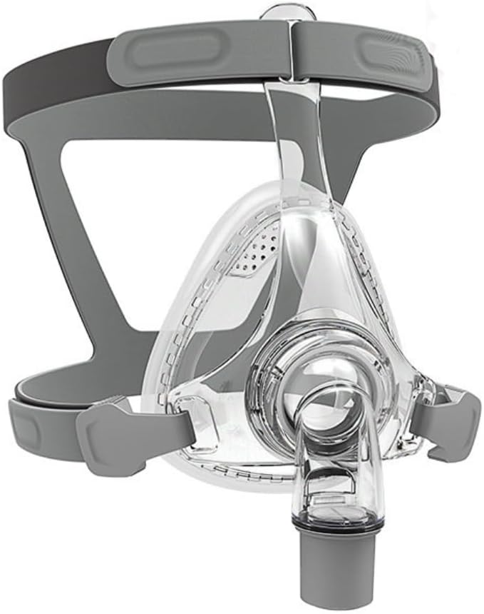 CPAP Mask, Universal Full Face CPAP Masks, Silicone Soft Perfect Sealing Nose Masks with Headgear, Elbow/Swivel and Cushion, Upgrade Reuse CPAP Supplies Suitable for Various Models of Machines (L)