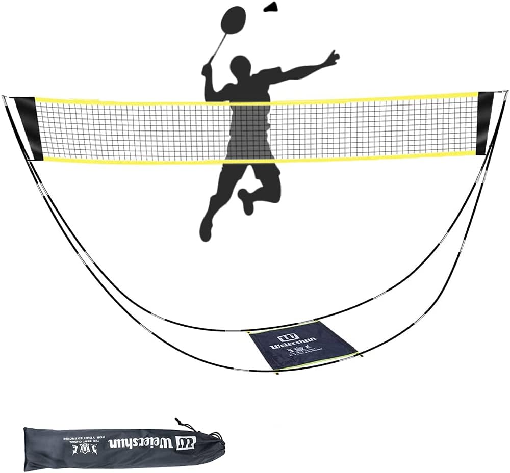 Portable Badminton Net for Garden,Pickleball,Kids Volleyball Net on Beach,Easy Setup Net with Carry Bag for Indoor Outdoor Sports, No Tools or Stakes Required