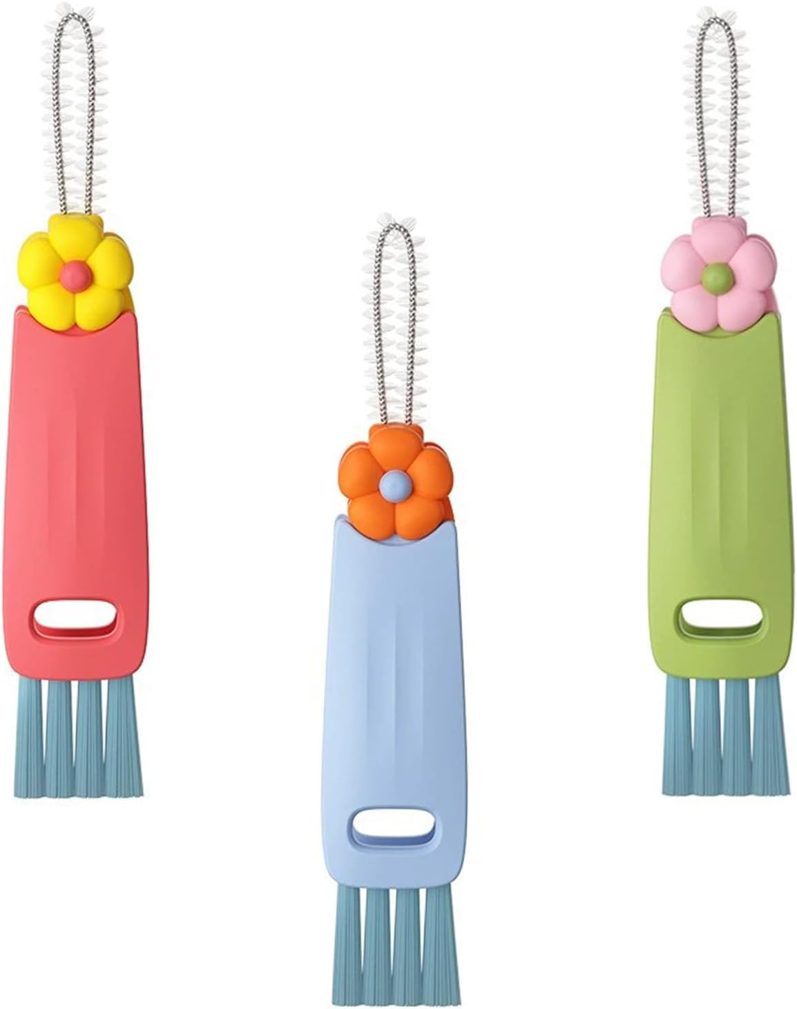 3 in 1 Cup Lid Cleaning Brush,2024 New Crevice Cleaning Brush for Bottle Gap Tight Spaces Cup,Rotatable Kitchen Cleaning Brush Gadgets Cup Lid Cleaner Cup Mouth Scrubber.（set of 3）.