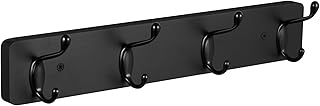 Heavy Duty Coat Hooks Wall Mount - Black Coat Hanger Wall Mounted for Jackets Hats Towels Purse Dog Leashes - Coat Rack for Entryway Closet Mudroom Laundry Room Bathroom