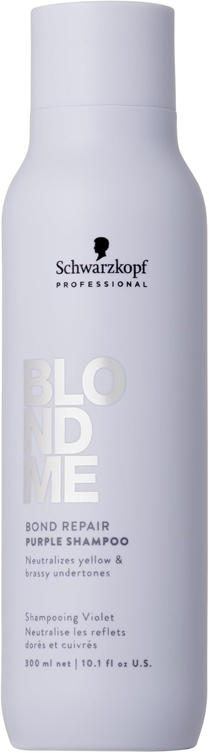 Schwarzkopf Professional BLONDME Bond Repair Purple Shampoo Cool Hair Shampoo Neutralizing Yellow Undertones For Colored Lighthened Bleached Hair Cleansing And Nourishing 300 ml