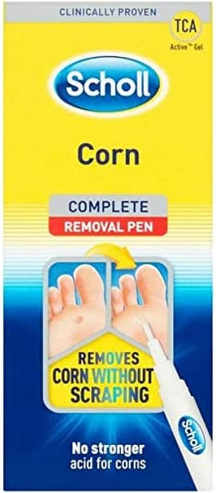 Scholl Corn Removal Pen - Clinically Proven Corn Remover, Pain-Free Treatment with TCA Active Gel for Complete Corn Removal, 1 Pen