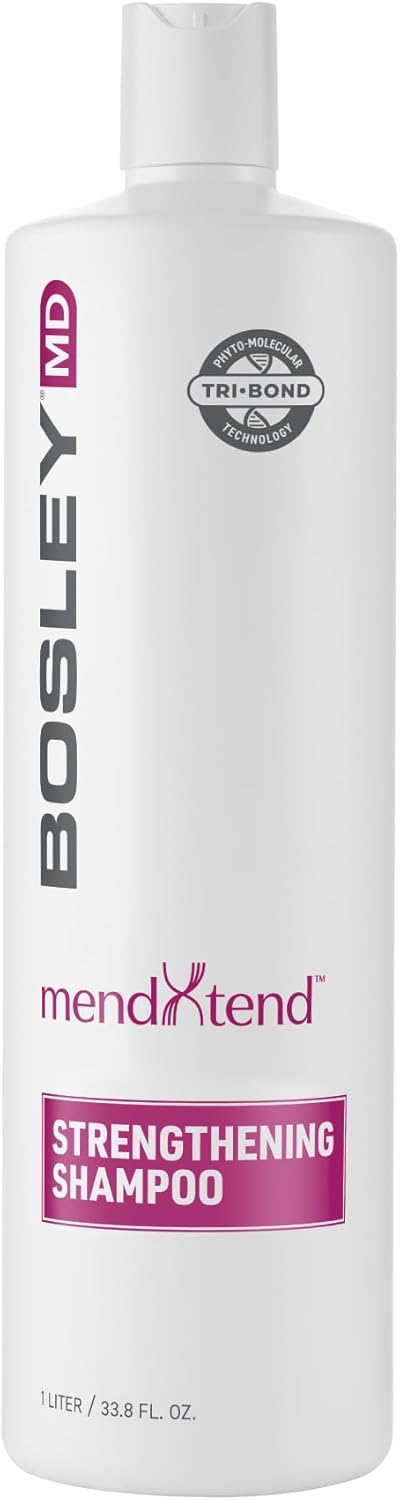 BosleyMD MendXtend Strengthening Shampoo, Conditioner, and Kit to Promote Growth & Prevent Breakage with Saw Palmetto, Hyaluronic Acid and Pomegranate Extract 33.8 fl oz.