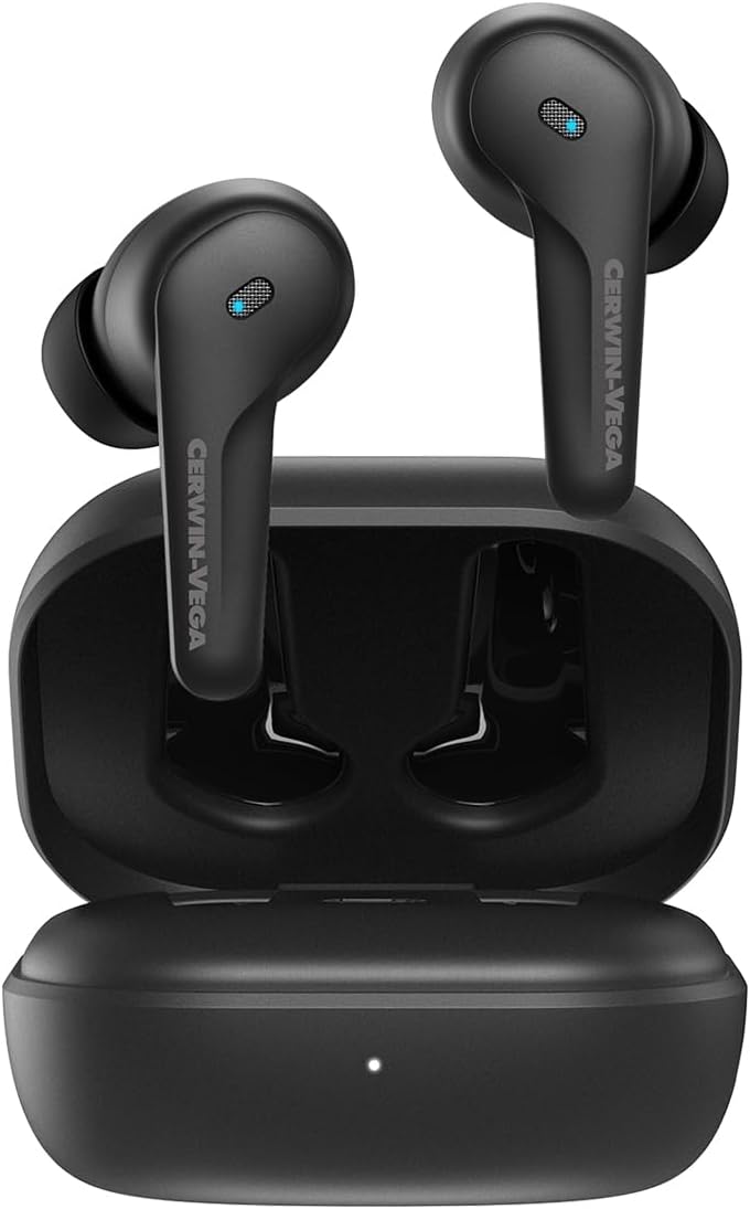 CERWIN-Vega! Wireless Earbuds Connectivity - Sound Active Noise Cancellation, Best Earbuds for Gaming, Workout, Running, Sports