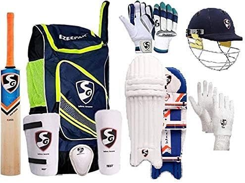 SG Sports Team Cricket Kit Combo Kit for Men's Senior Cricket Kit with Kashmir Willow RSD Spark Cricket Bat Complete Batting & Keeping Accessories