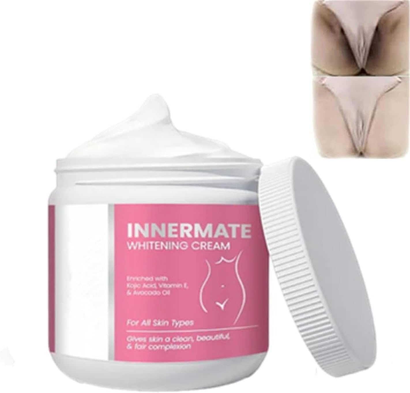 InnerMate Whitening Cream, Intimate Area Skin Lightening Cream, Skin Bleaching Cream for Private Area, Dark Spot Corrector Cream for Inner Thigh, Bikini Line, Armpit (1pcs)