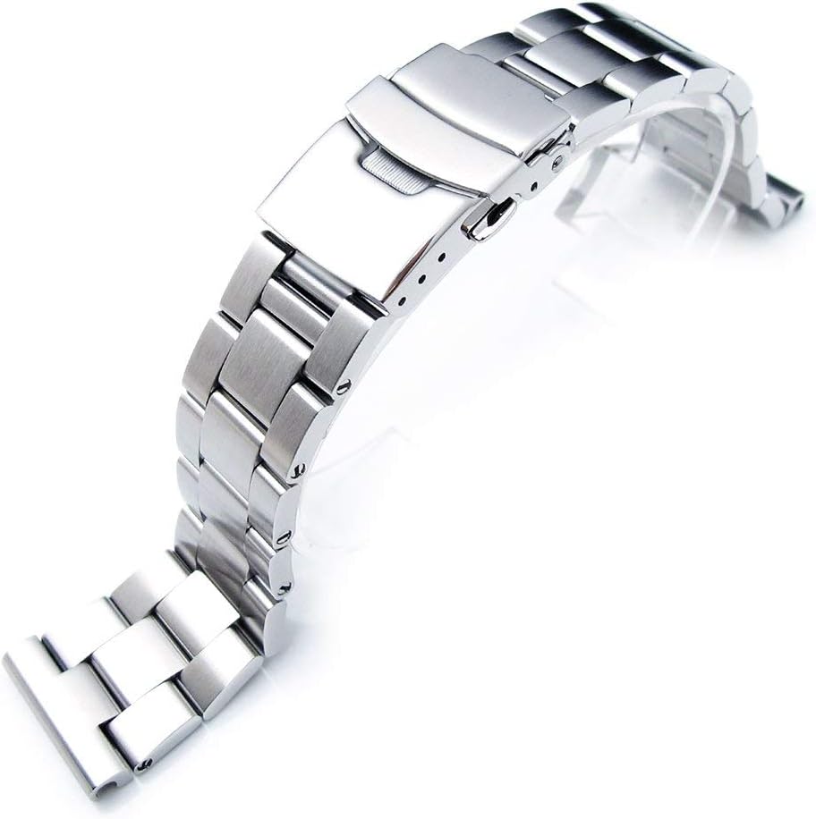MiLTAT 22mm Stainless Steel Watch Band Super Boyer Straight End Bracelet Brushed