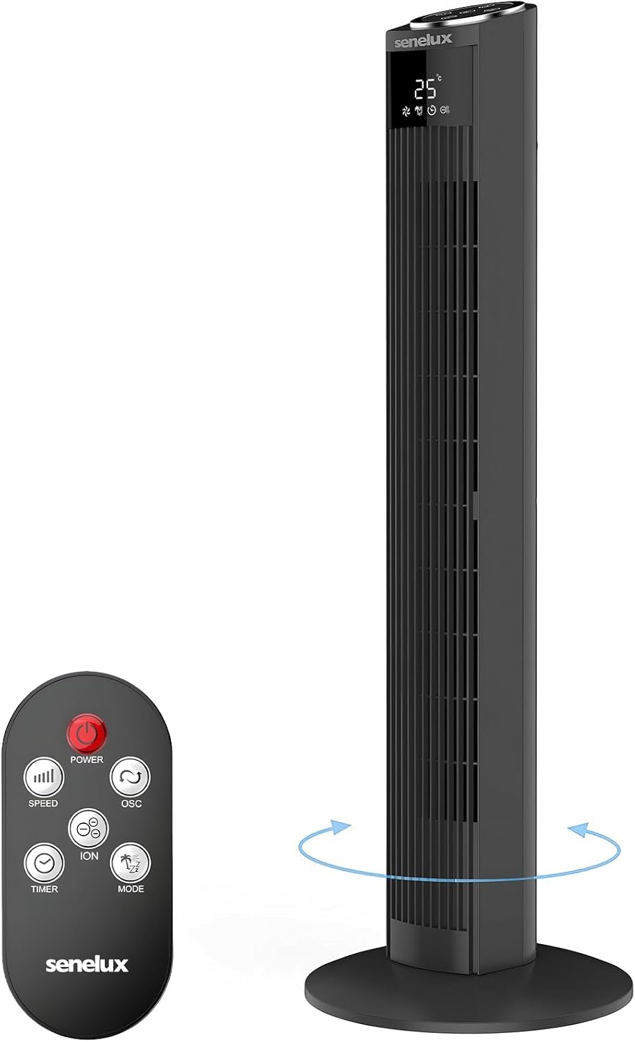 Senelux Tower Fan 36" Oscillating Fan with Remote Control- Quiet Cooling Fan with 4 Modes & 8 Speeds- for Bedroom, Home & Office
