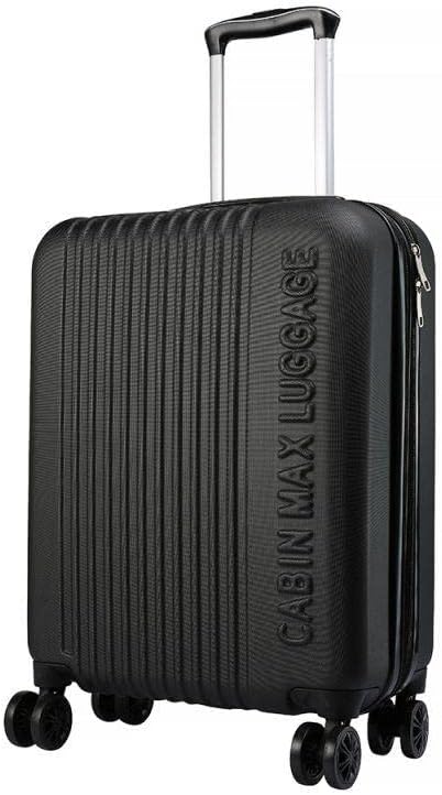 Velocity 55x40x20cm (22x16x8) Expandable Suitcase 4 Wheel Luggage Cabin Bags Suitable for Ryanair, Easyjet, Jet 2 Paid Carry On (Black)