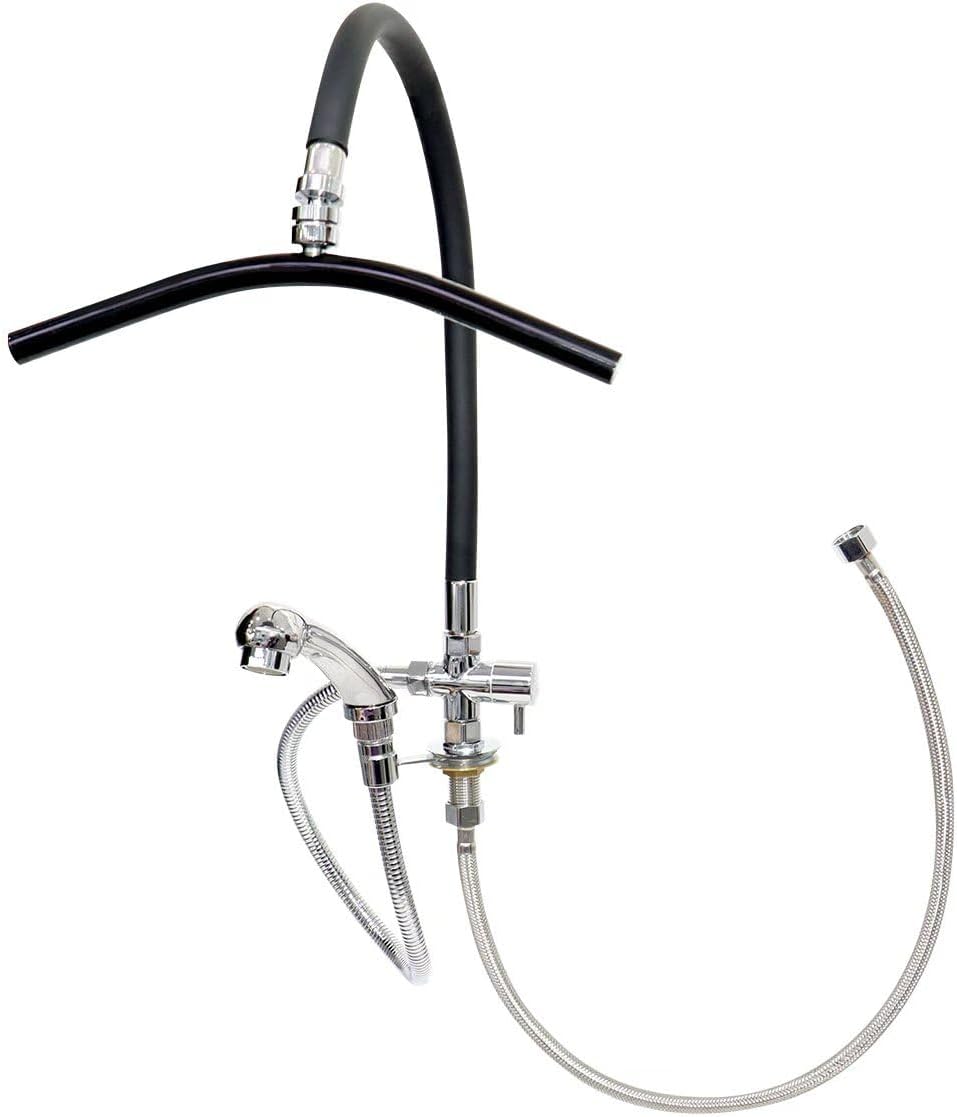 Head Spa Waterfall Shower Head for Shampoo Sink Water Spa&Salon Care Adjustable Black, Silver