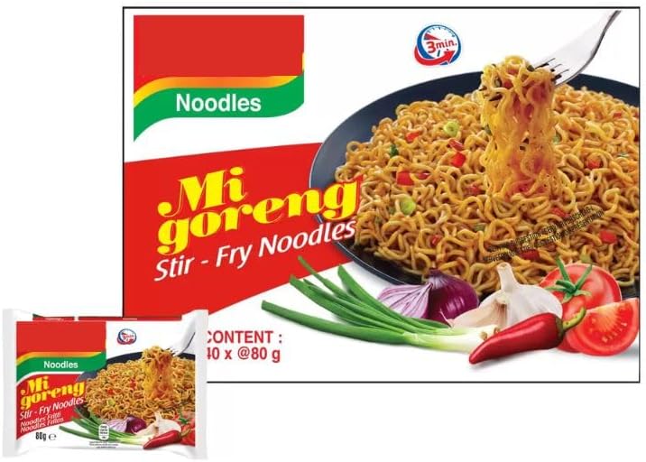 Fakhri Mi Goreng Stir Fry Noodles 40 x 80g – Instant Noodles, Bold Flavour, Ready in 3 Min, Perfect for Snacks or Meals