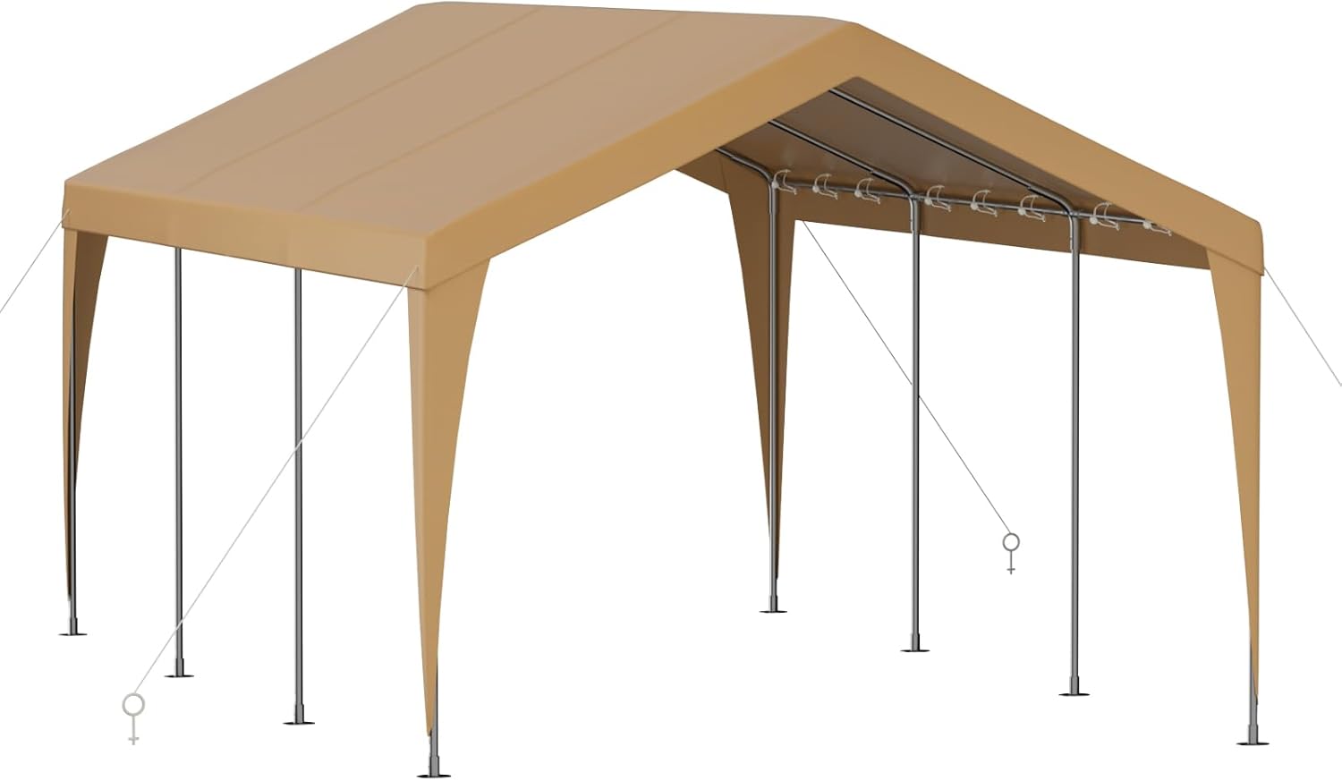 Carport 10x20 Heavy Duty Portable Garage,Galvanized Frame Carport Canopy,Portable Garages and Shelters with 8 Leg&4 Wind Rope,Car Tent Garage with All-Season Tarp for Boat Truck Bike,Without Sidewall