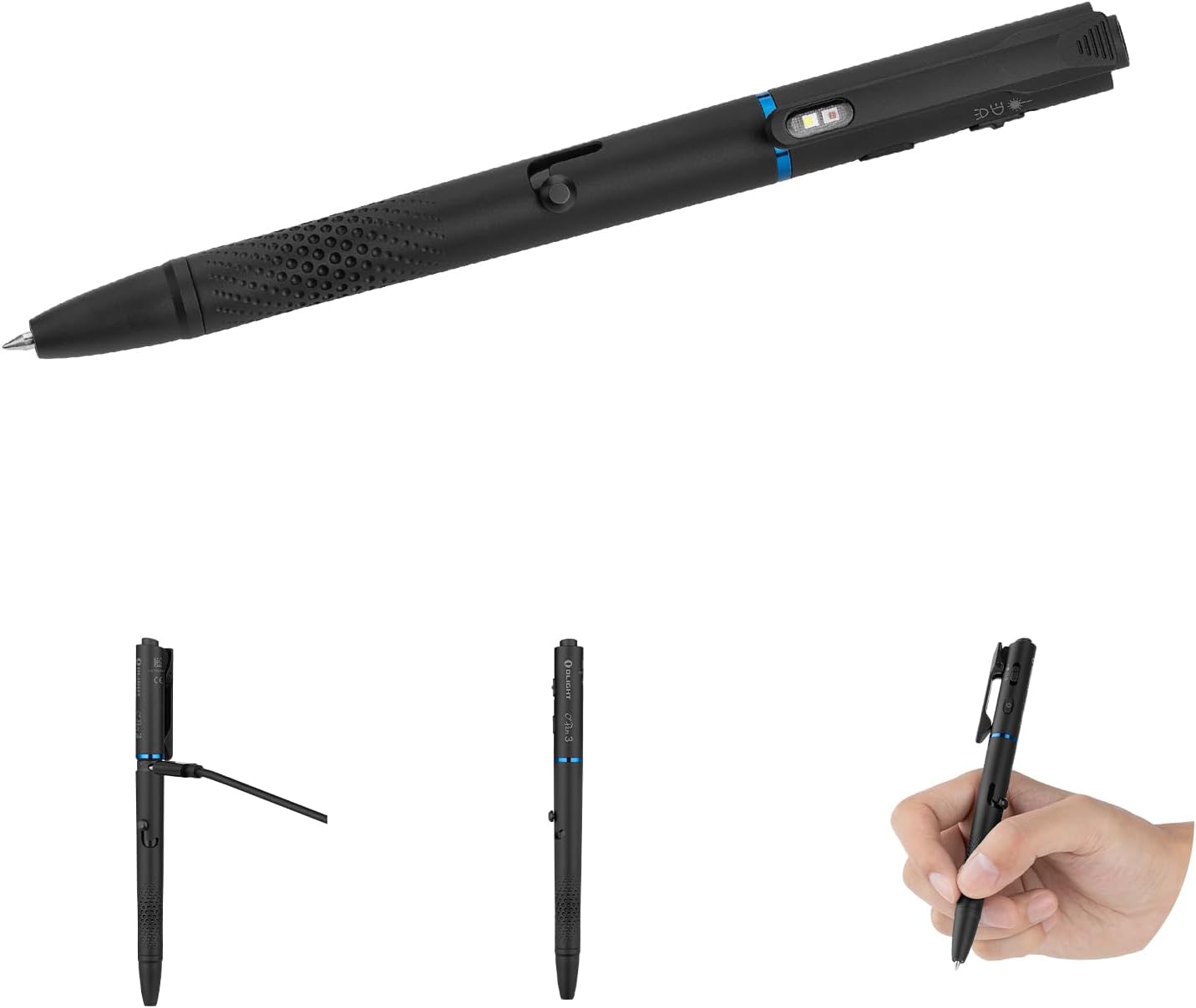 OLIGHT O'Pen 3 Pen Light, USB-C Rechargeable EDC Flashlight, Black