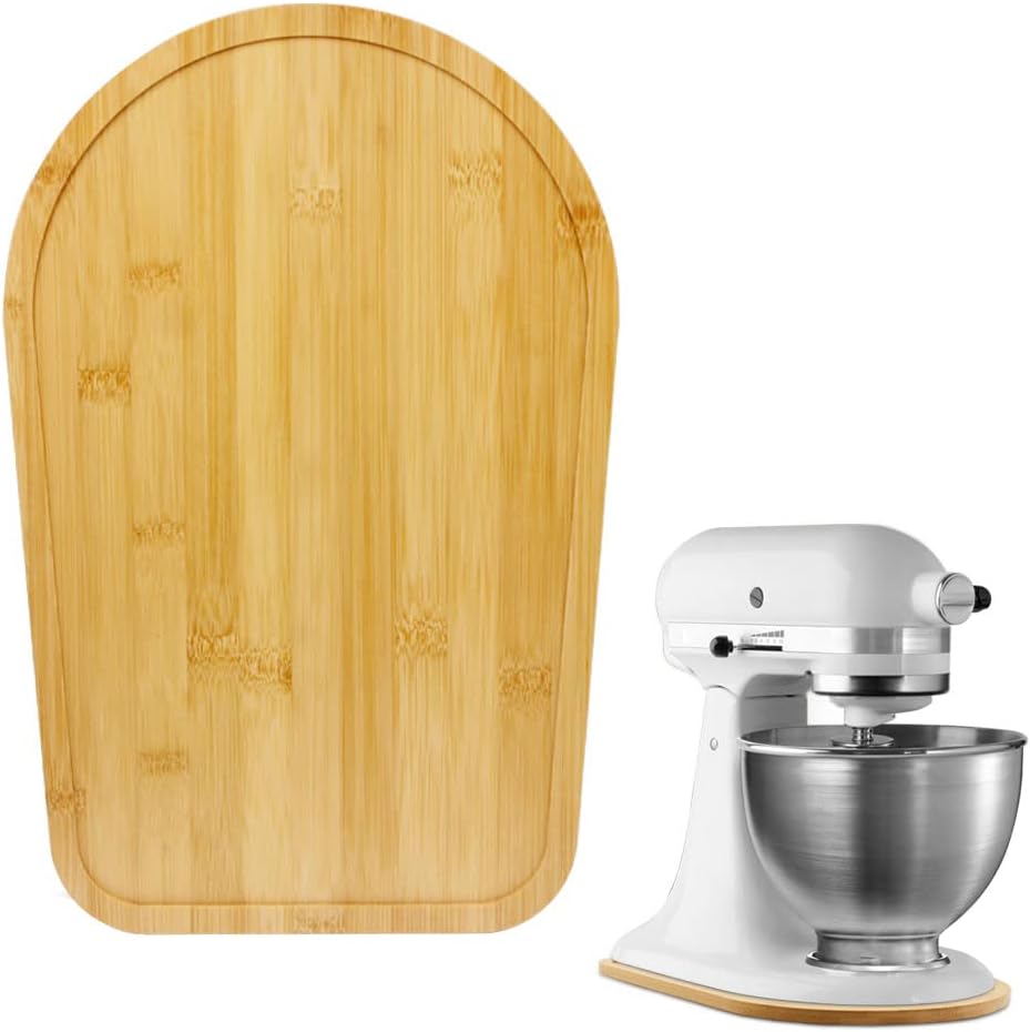 Sun3drucker Compatible with Kitchen aid 4.5-5 Qt Bamboo Mixer Slider - Appliance Slider for Tilt Head Kitchen aid Stand Mixer, Kitchen Countertop Storage Mover Sliding Tray for Kitchen aid 4.5-5 Qt