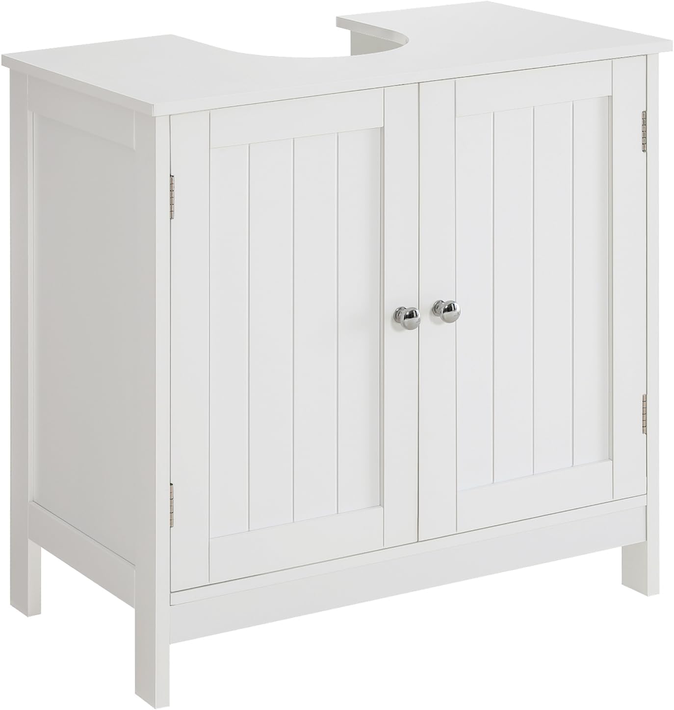 Iwell Pedestal Sink Storage Cabinet with 2 Doors and Shelf, Under Sink Cabinet, Bathroom Sink Cabinet with U-Shape, White