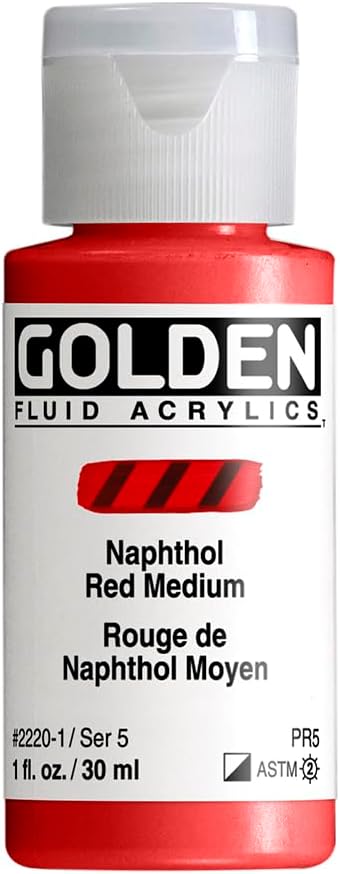 Golden Fluid Acrylics 30ml - NAPH RED MED V